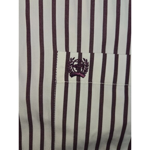 Cinch Mens Striped Button-Down Shirt Large Polyester/Cotton - Picture 6 of 7